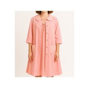 Vintage 60s bubblegum pink chiffon lace poignoir set chemise robe pinup small